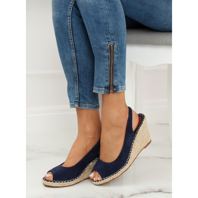 YY29P Siniset espadrillit kiilassa tummansininen 1