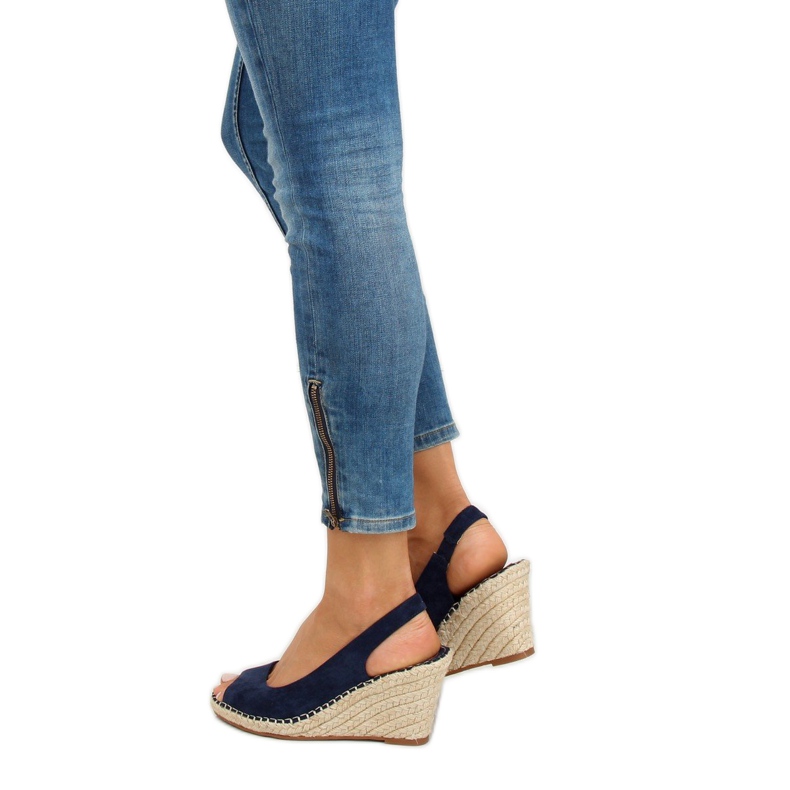 YY29P Siniset espadrillit kiilassa tummansininen 2