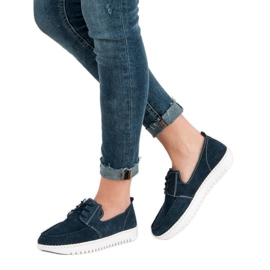 Filippo Nahkaiset nauhakenkiä sininen laivastonsininen 1