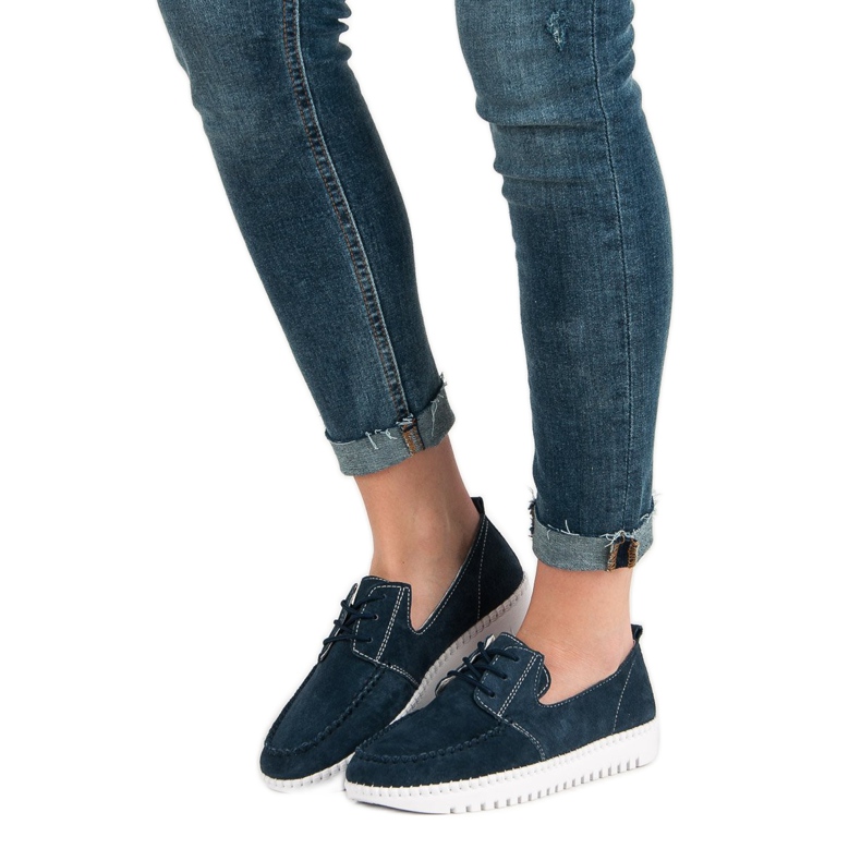 Filippo Nahkaiset nauhakenkiä sininen laivastonsininen 2