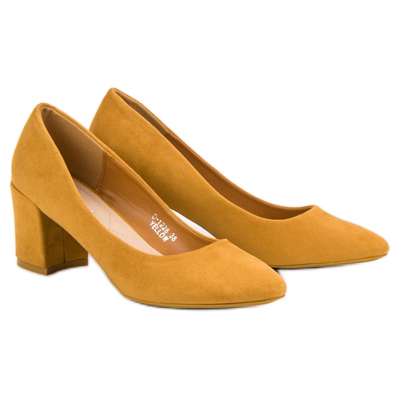 Ideal Shoes Sinappi pumput baarissa keltainen 2