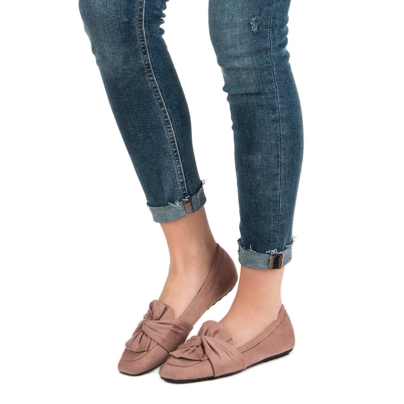 Jauhe mokkanahka ballerinat vaaleanpunainen 1