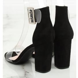 Sandaalit läpinäkyvällä raidalla musta B4-0218H Musta 1