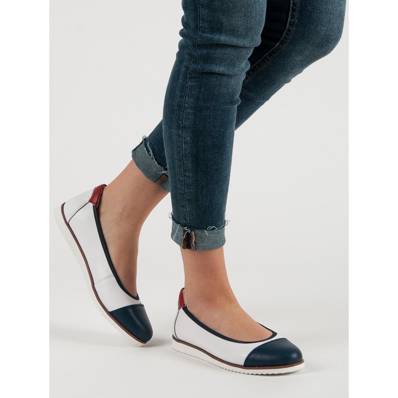 Filippo Mukavat nahkaiset ballerinat valkoinen 2