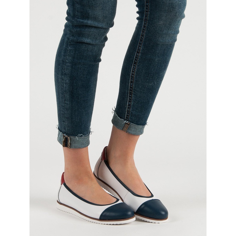 Filippo Mukavat nahkaiset ballerinat valkoinen 1