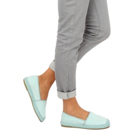 Espadrillot, mokkanahkainen AF40 LT.GREEN vihreä monivärinen 2