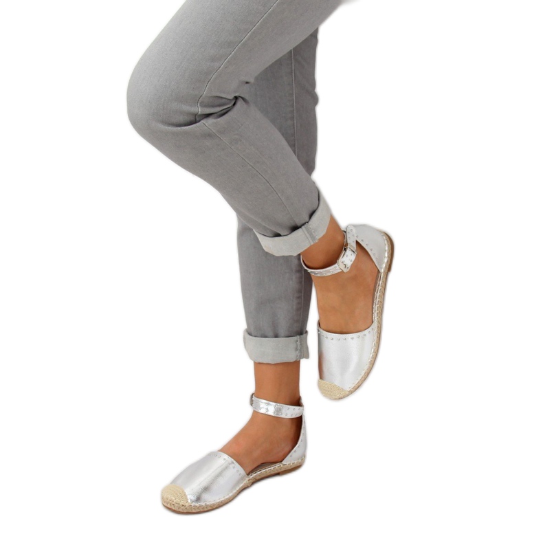 Hopeiset metalliset espadrillit CF-1K215 Hopea harmaa 1