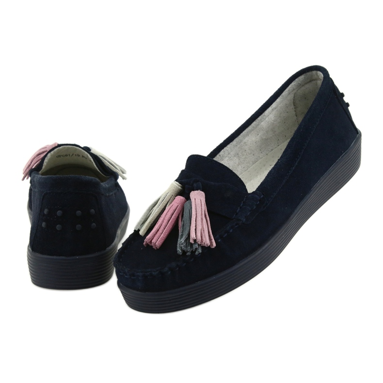 Naisten mokkanahkaiset filippo 661 navy blue tummansininen 4