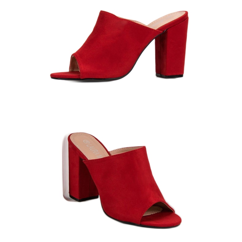 Laura Mode Mokkanahkatossut baarissa punainen 2