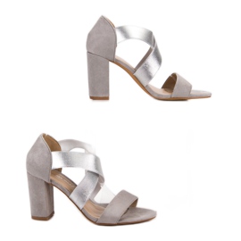 Super Mode Harmaat korkokengät sandaalit 1