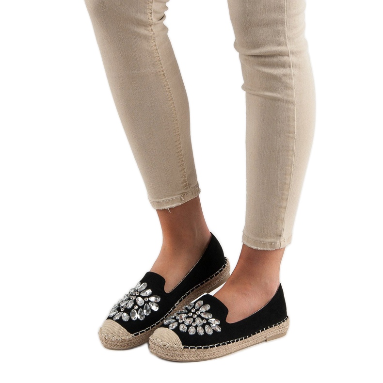 Small Swan Suede Espadrilles koristeilla musta 1