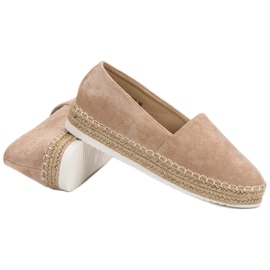 Small Swan Beige mokkanahkaiset espadrillit 1
