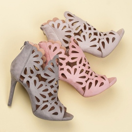 Vices Suede Openwork Sandaalit harmaa 1