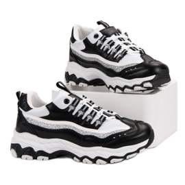 Glitterillä varustetut lenkkarit valkoinen musta 2