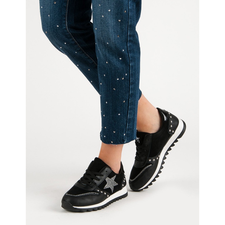 Urheilujalkineet kristalleilla musta 2