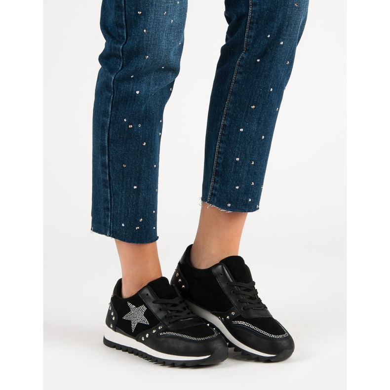 Urheilujalkineet kristalleilla musta 1