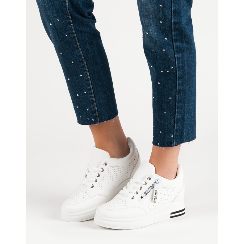 Muodikkaat valkoiset lenkkarit valkoinen 2