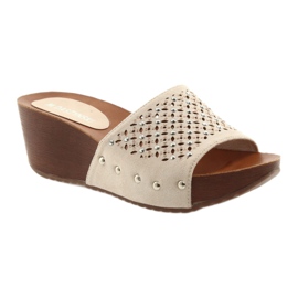 M.Daszyński Beige tossut Daszyński SA144-6, kuutio zirkonia 1