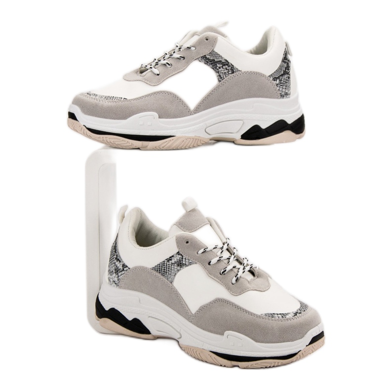 Valkoiset lenkkarit, joissa on kuvio musta ruskea 2