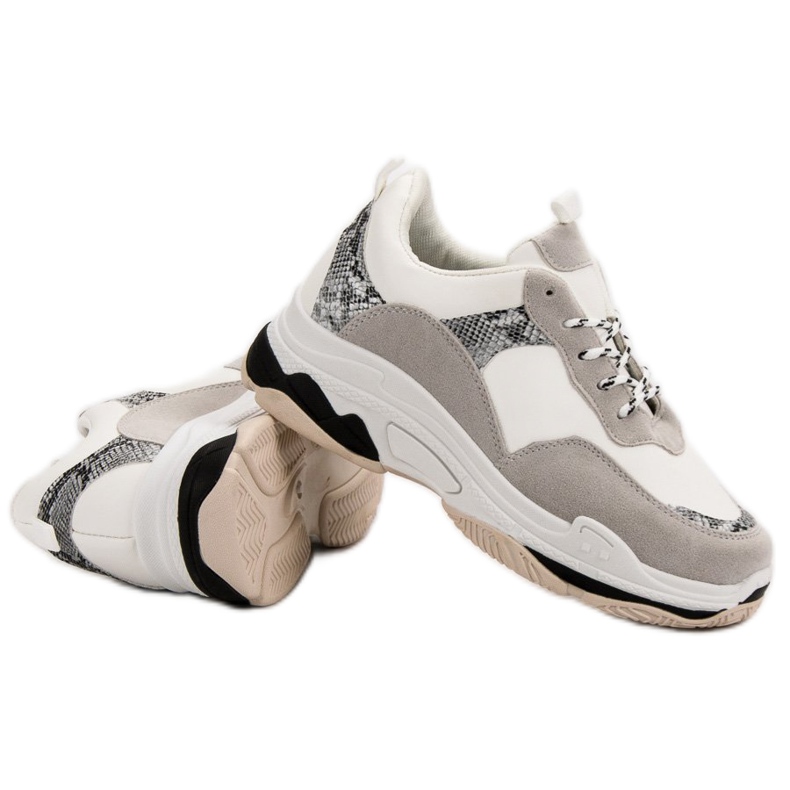 Valkoiset lenkkarit, joissa on kuvio musta ruskea 1