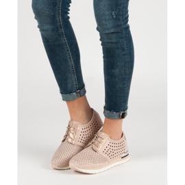 Aclys Avoin vaaleanpunainen brogues ruskea 2