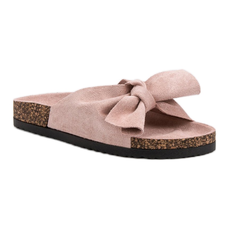 VINCEZA -tossut, joissa rusetti vaaleanpunainen 1