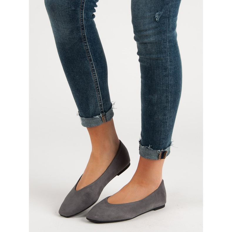 Seastar Harmaa mokkanahka ballerinat 1