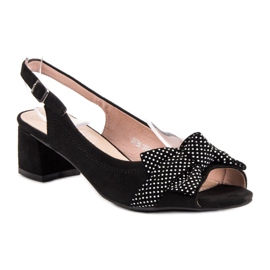 Filippo Mokkanahkaiset sandaalit jousella musta 1