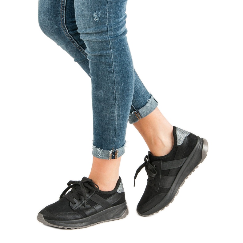 Ideal Shoes Liukastettavat urheilukengät musta 2