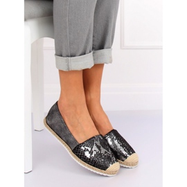 Musta käärmeen ihon espadrillit 68-64 musta 1