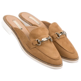 Tyylikkäät naisten tossut ruskea 2