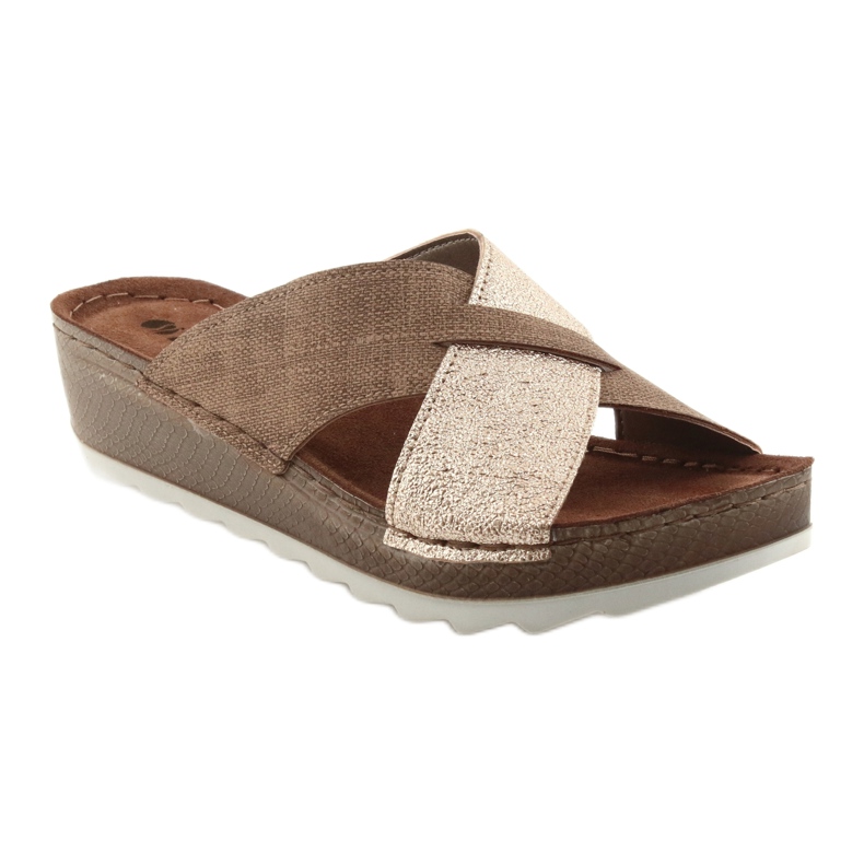 KOMFORT INBLU GX006 ruskeat / kultaiset tossut beige kultainen 1