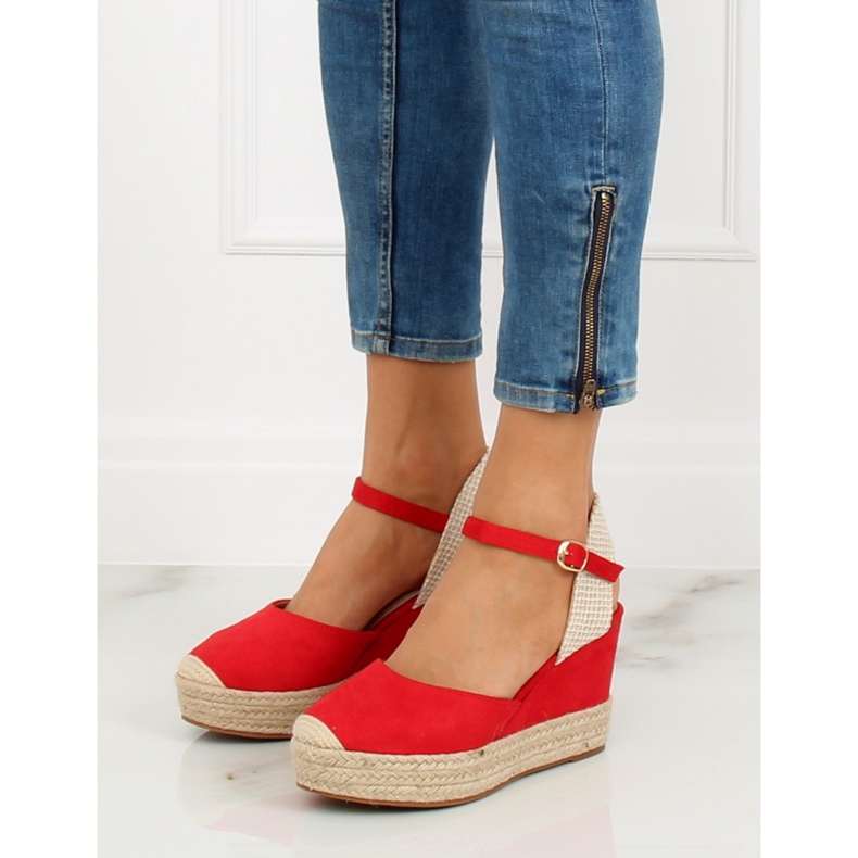 Espadrilles punaisilla kiilailla T331P Red II-GAT punainen 2