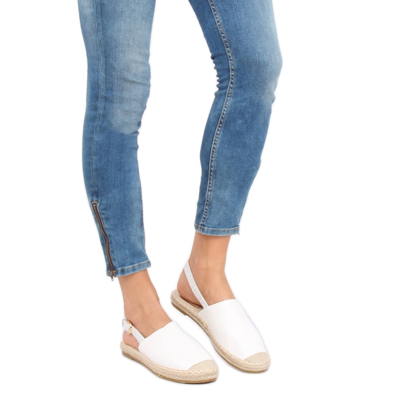 Valkoinen HH-119 Valkoiset espadrillit, joissa on avoin kantapää 1