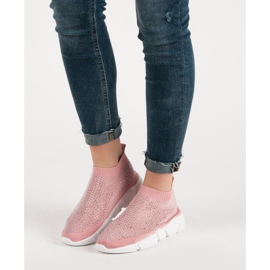 Tekstiiliset urheilukengät kristalleilla vaaleanpunainen 1