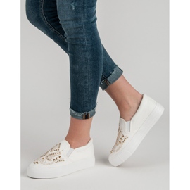 J. Star Valkoiset lippalakit tekojalokivillä valkoinen 2