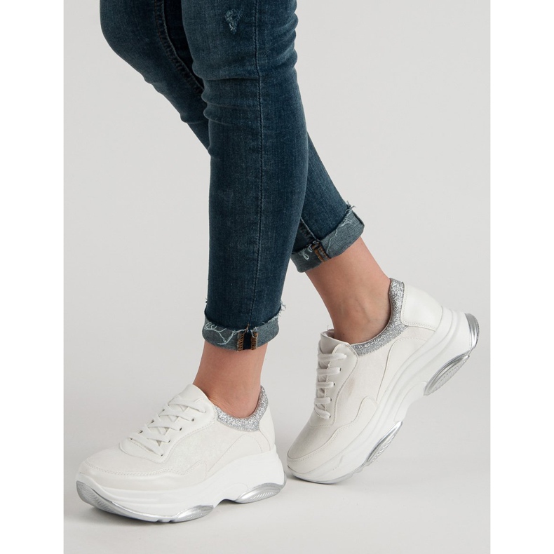 Weide Valkoiset lenkkarit glitterillä valkoinen 1