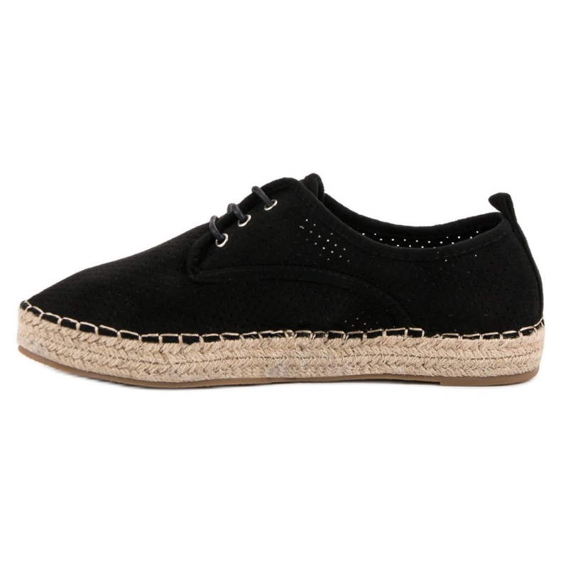Ideal Shoes Nauhoitetut espadrillit musta 1
