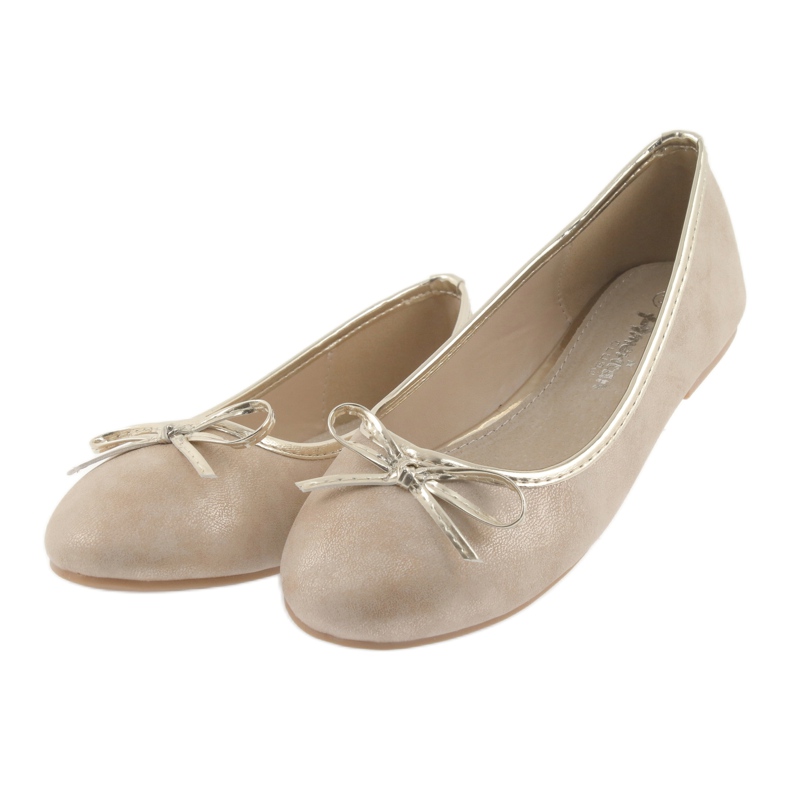 American Club LU17 beige ballerinat tytöille kultainen 3