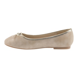 American Club LU17 beige ballerinat tytöille kultainen 2