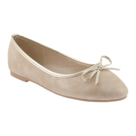 American Club LU17 beige ballerinat tytöille kultainen 1