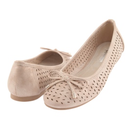 American Club LU13 naisten ballerinat kultainen beige 4