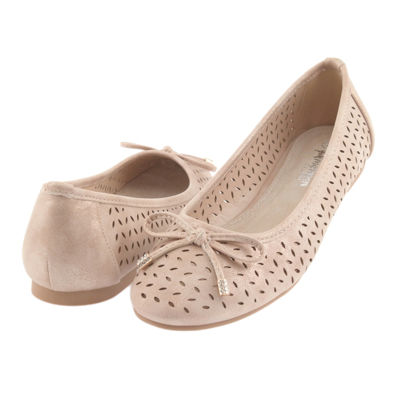 American Club LU13 naisten ballerinat kultainen beige 4