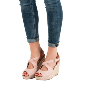 Laura Mode Korkeakorkoiset sandaalit vaaleanpunainen 1