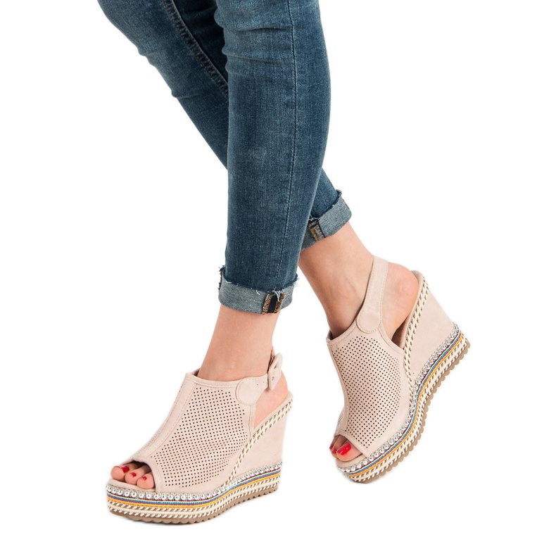 Nio Nio Sisäänrakennetut kiilamaiset sandaalit vaaleanpunainen 1