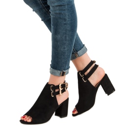 Erynn Tyylikkäät rakennetut sandaalit musta 1