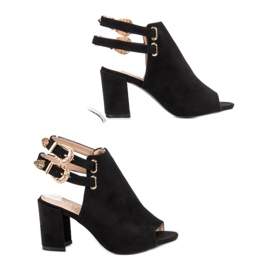 Erynn Tyylikkäät rakennetut sandaalit musta 2