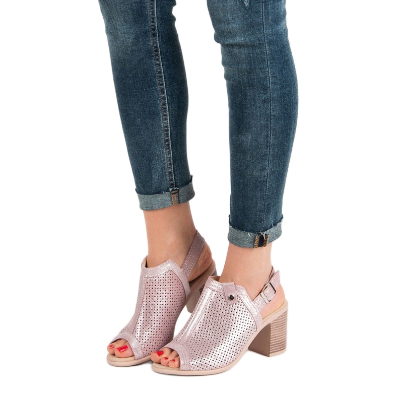 Filippo Nahkaverhoillut sandaalit vaaleanpunainen 1