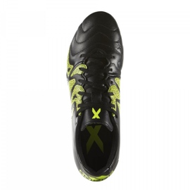 Adidas X 15.3 FG / AG nahka B26971 jalkapallokengät musta musta 1