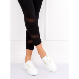 Valkoiset naisten lenkkarit WD009 VALKOINEN / KELTAINEN 1